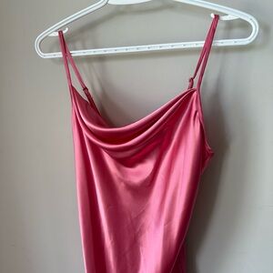 bebe SATIN COWL NECK SLIP MIDI DRESS - size Small